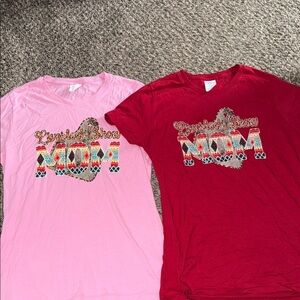 Pink and Red Graphic T-Shirts